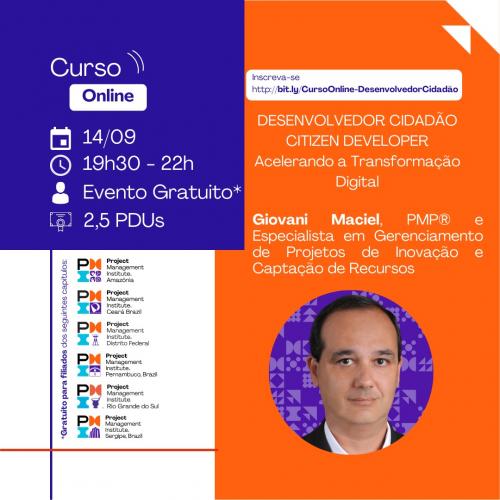 Curso Online | DESENVOLVEDOR CIDADÃO/CITIZEN DEVELOPER  - Acelerando a Transformação Digital